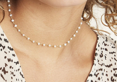 Ketting | Parels zilver