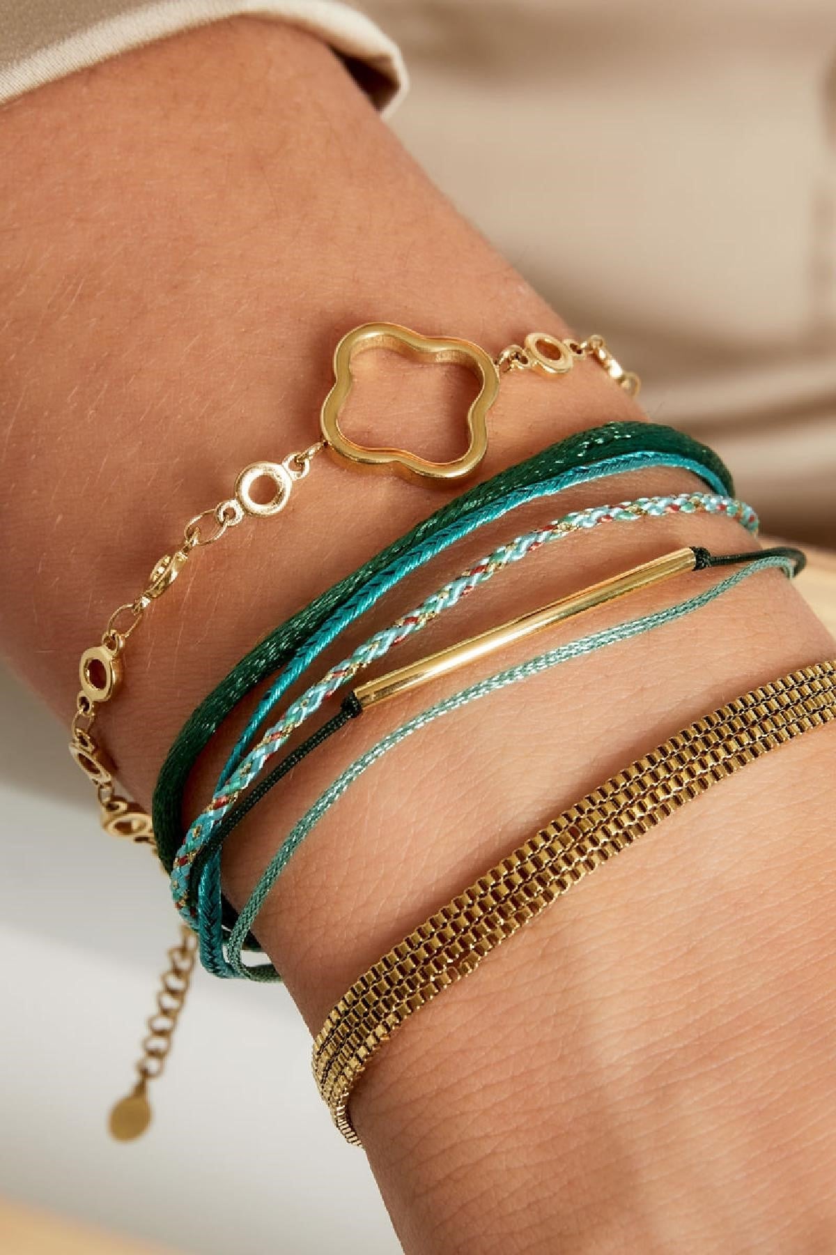 Armband | Touw met lange bedel