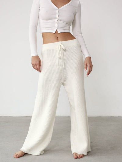 Organic Thermal Knit Wide Leg Pant