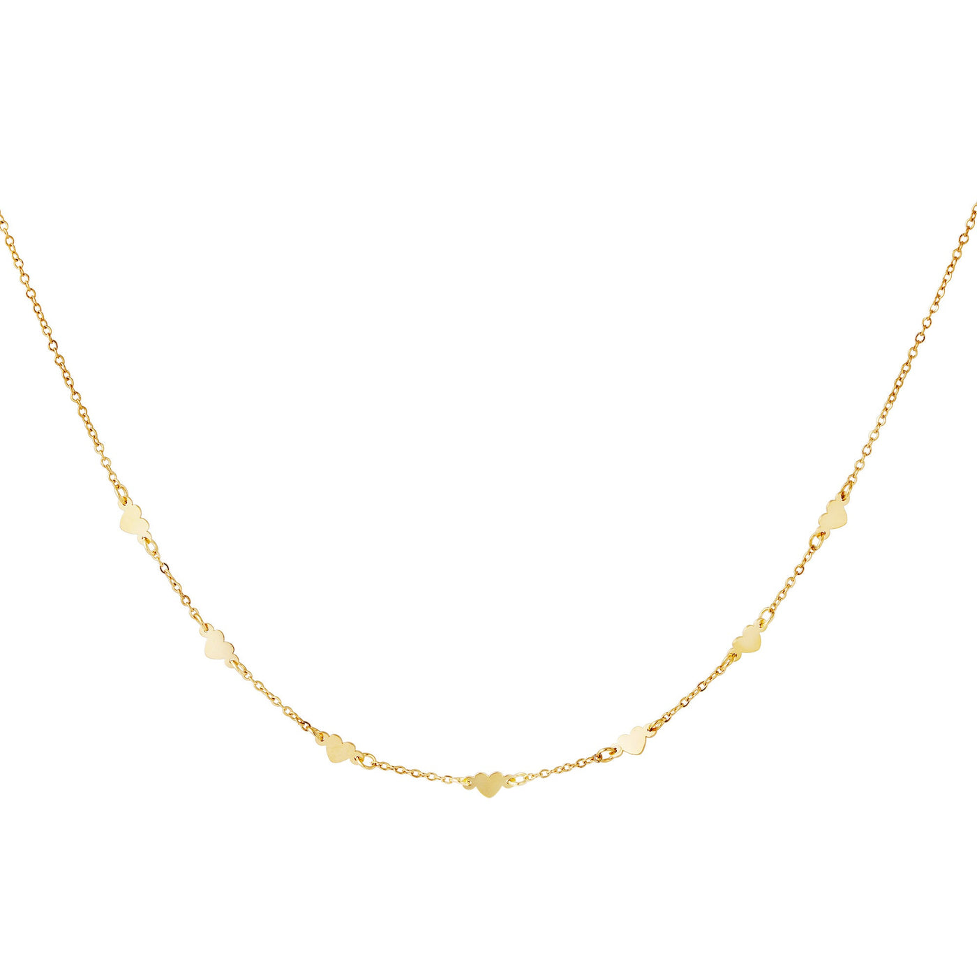 Ketting | Hartjes goud