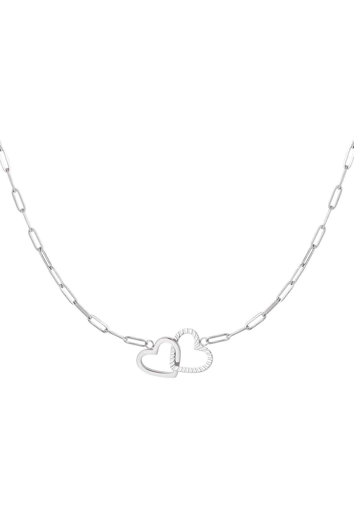 Ketting | Linked hearts zilver