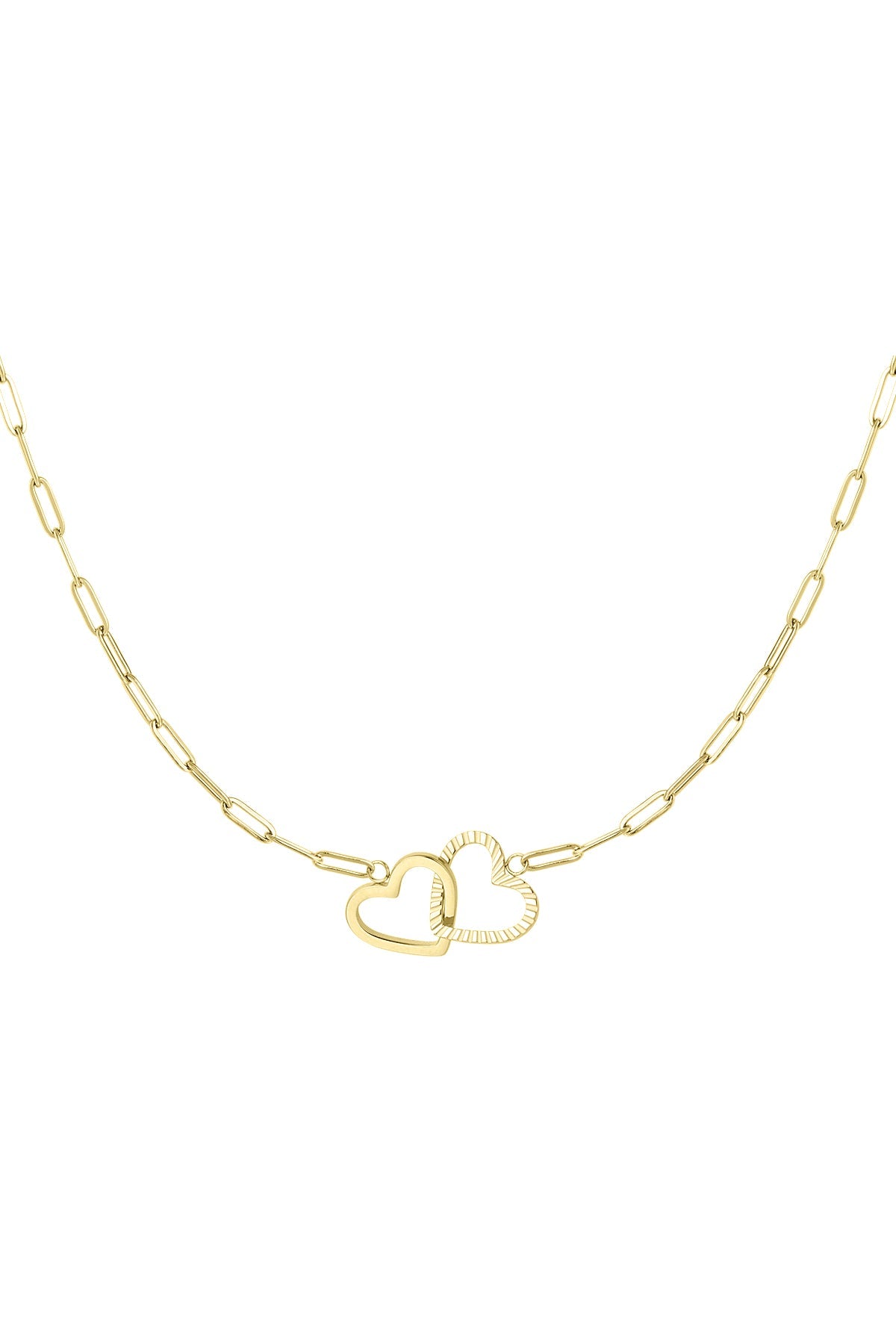 Ketting | Linked hearts goud