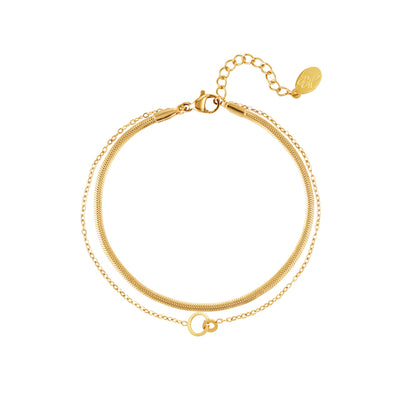 Armband | Connected circles goud