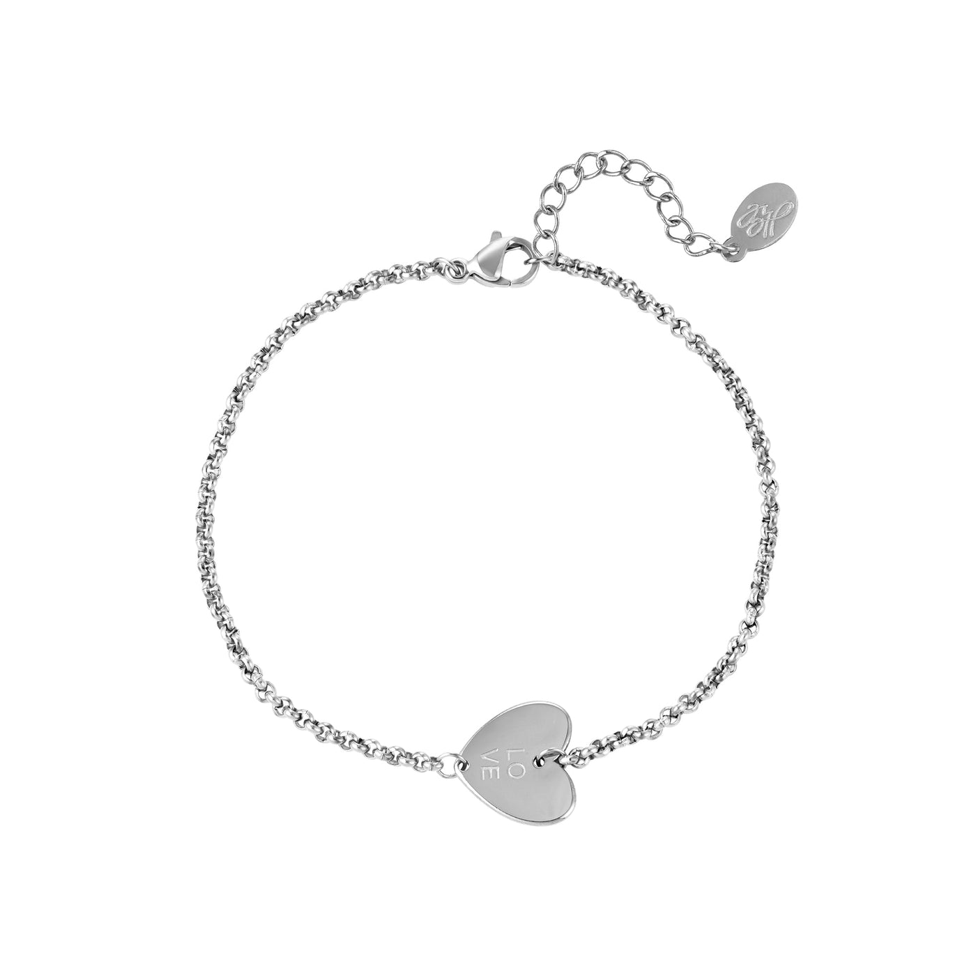 Armband | Love heart zilver