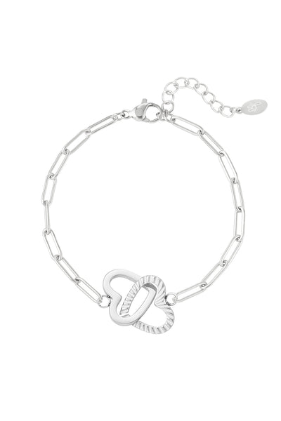 Armband | Linked hearts zilver