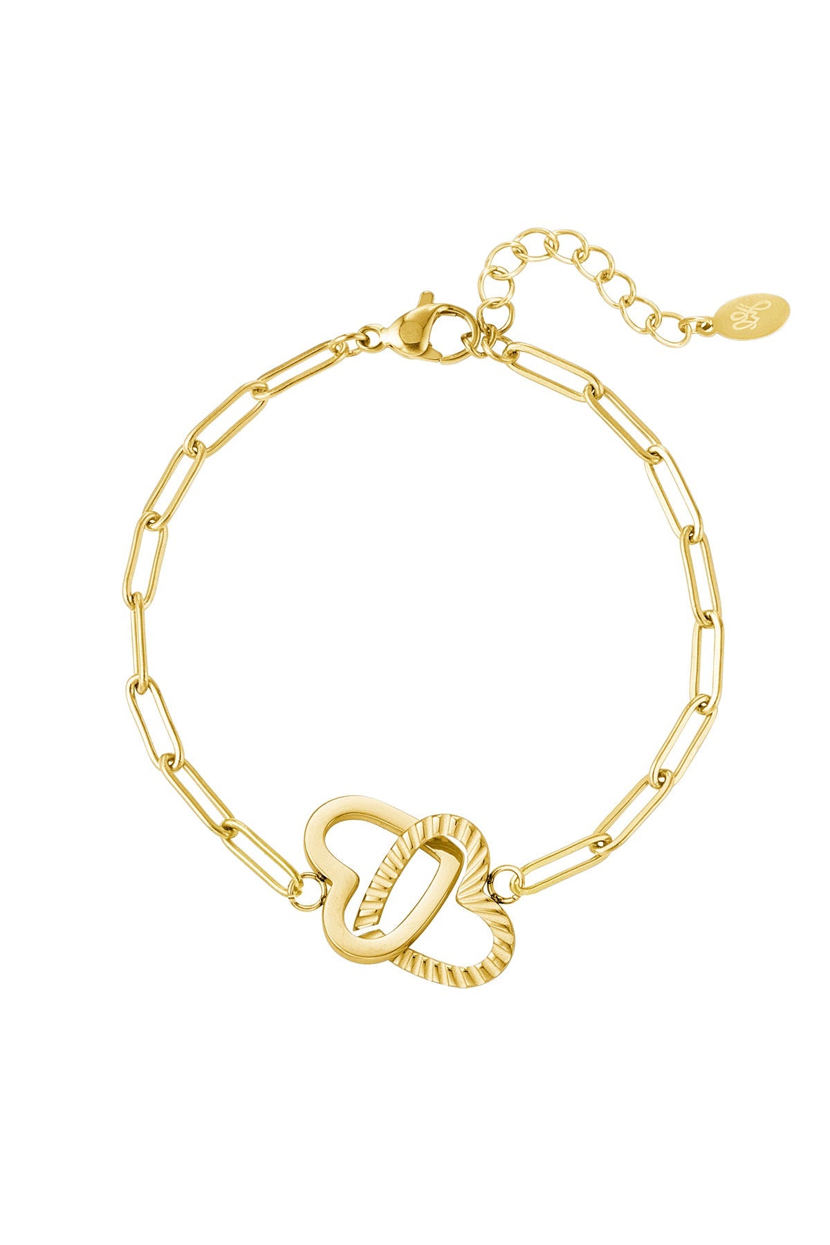 Armband | Linked hearts goud