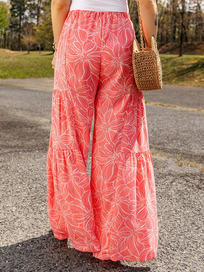 Floral Tiered Wide Leg Pants