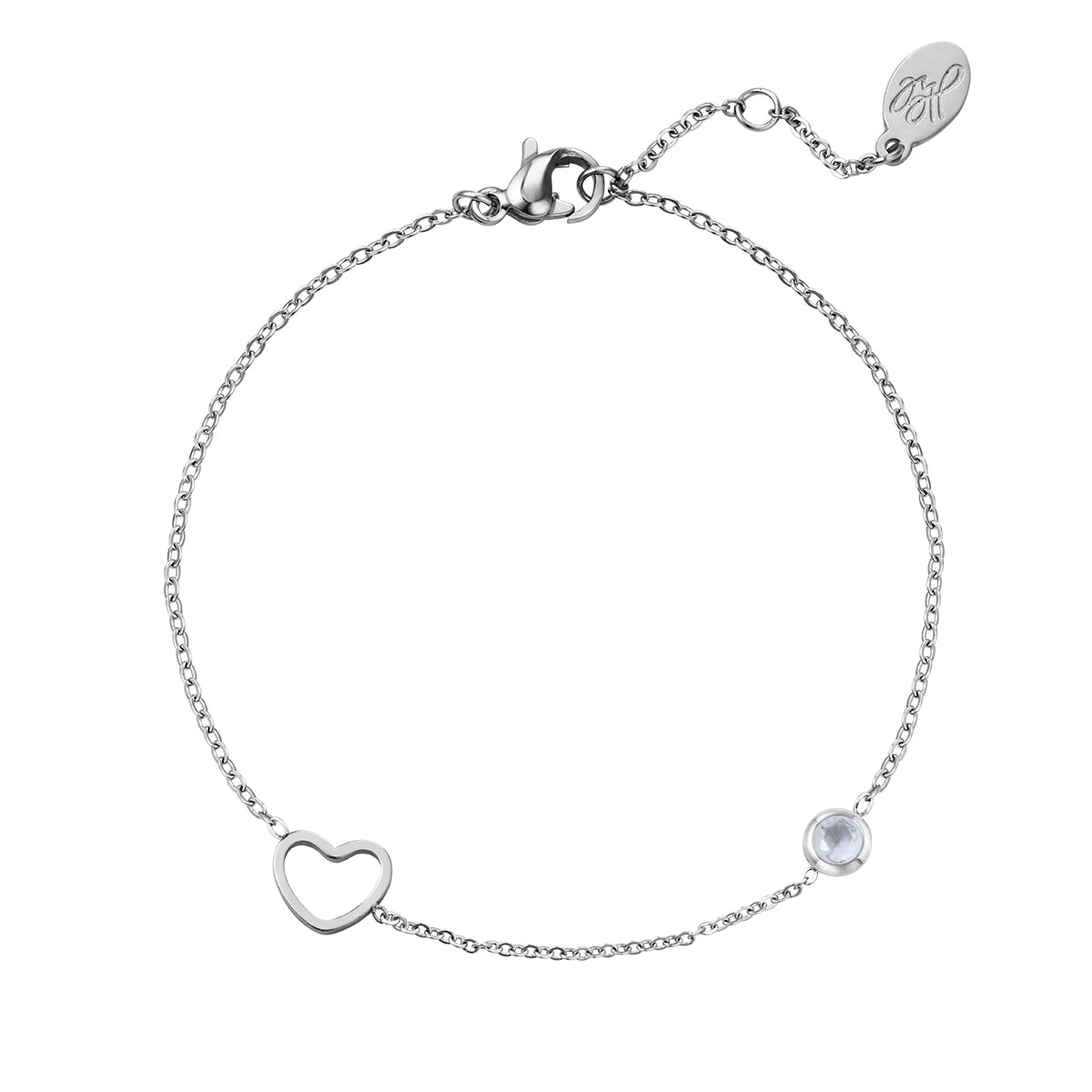 Armband | Geboortesteen april zilver