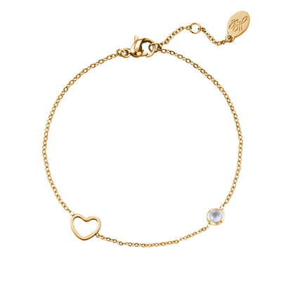 Armband | Geboortesteen april goud