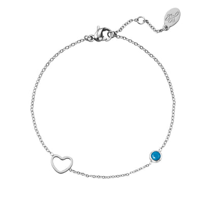 Armband | Geboortesteen december zilver