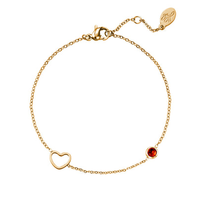 Armband | Geboortesteen januari goud