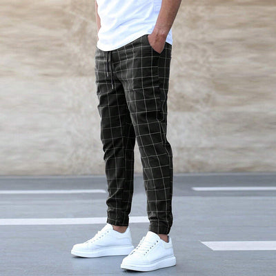 Euro-American Charm: Modern Plaid Leisure Pants