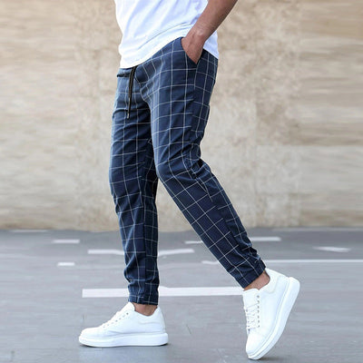 Euro-American Charm: Modern Plaid Leisure Pants