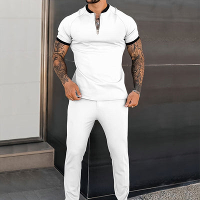 Men's Fashion Casual Slim-fit Short Sleeve Top Pants