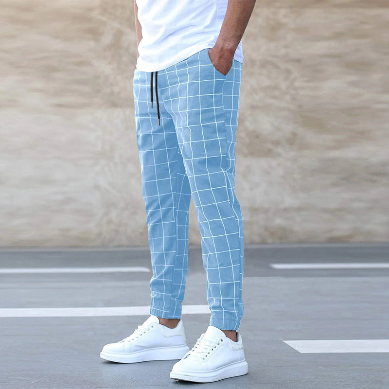 Euro-American Charm: Modern Plaid Leisure Pants