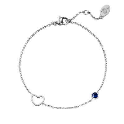 Armband | Geboortesteen september zilver